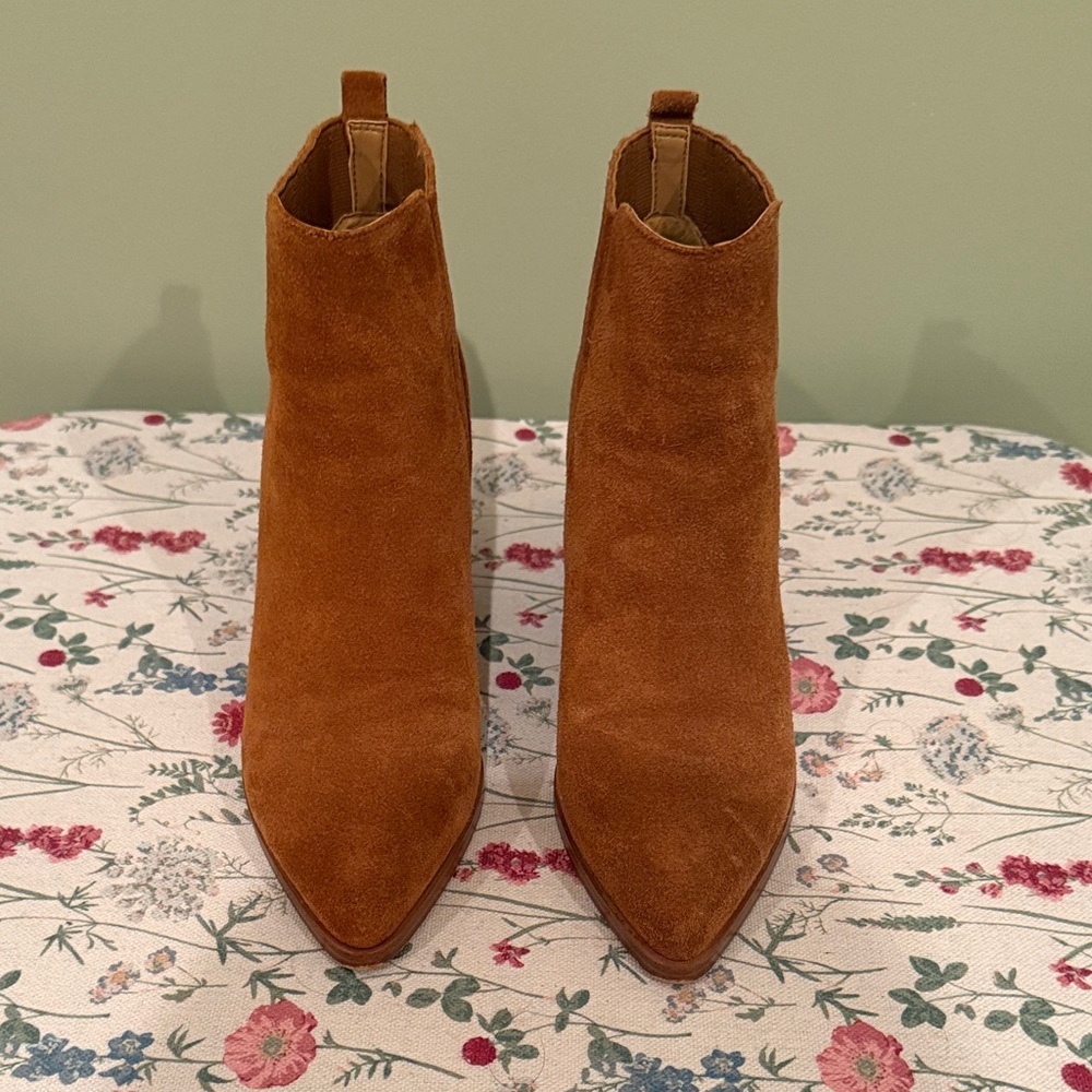 Marc Fisher Chestnut Suede Ankle Booties